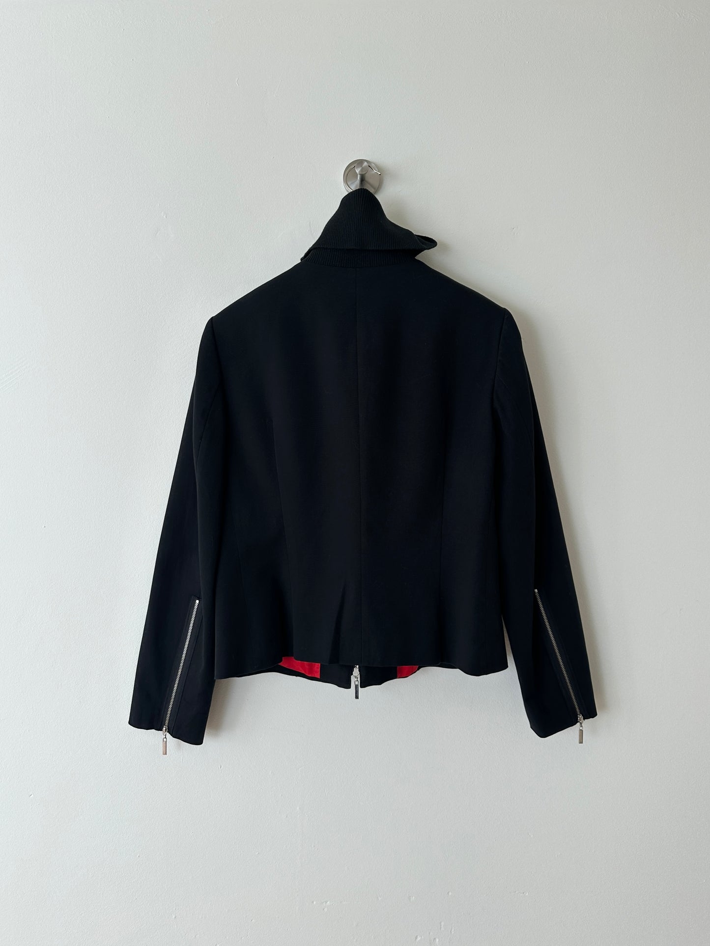 High neck zip jacket | Black