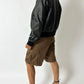 Leather bomber jacket | Black