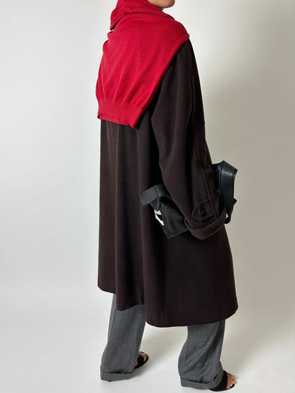 Wool v-neck sweater | Red