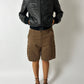 Leather bomber jacket | Black