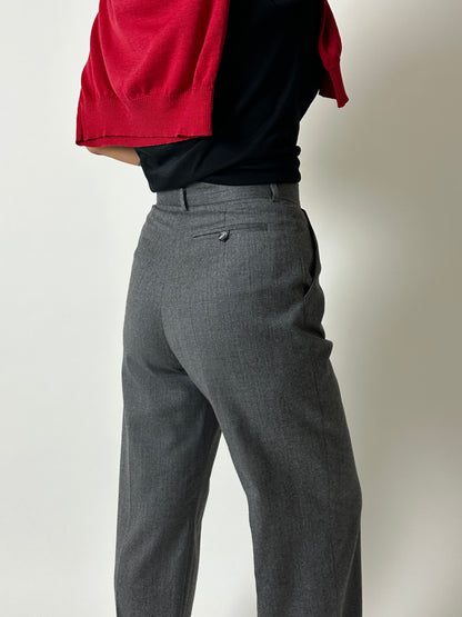 Wool high waist trousers | Grey