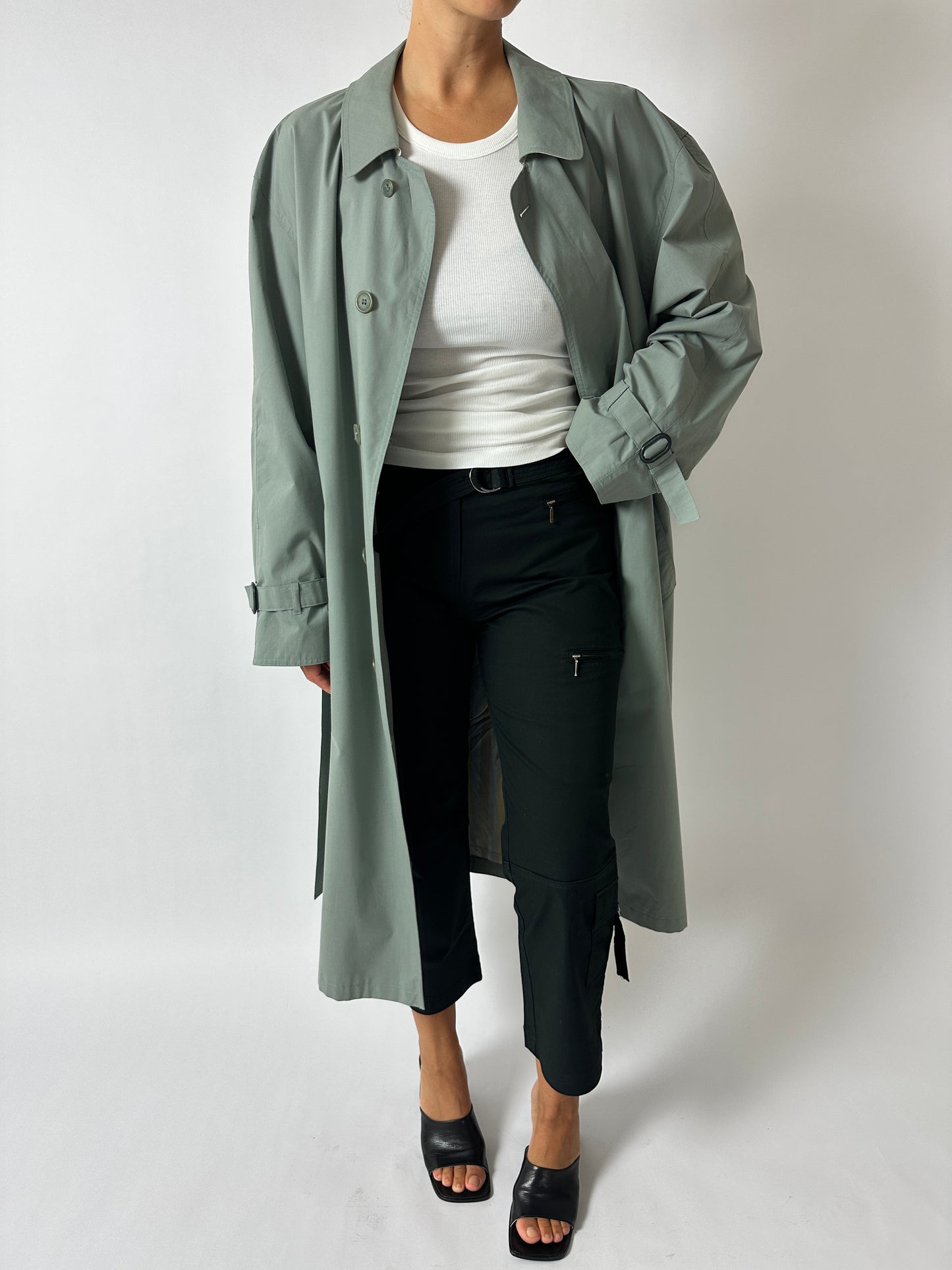 Long trench coat | Soft green