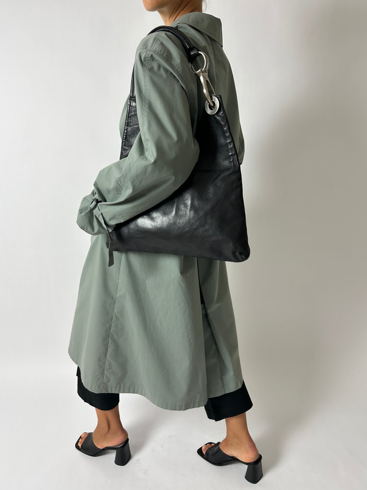 Leather tote bag | Black