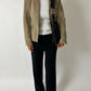 Suede fitted jacket | Stone beige