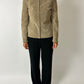 Suede fitted jacket | Stone beige