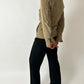 Suede fitted jacket | Stone beige