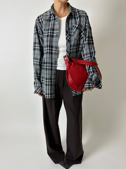 Relaxed checked shirt | Black Grey