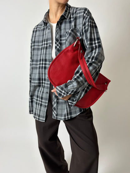 Relaxed checked shirt | Black Grey