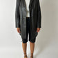 Long leather coat | Dark brown