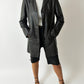Long leather coat | Dark brown