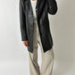 Long leather coat | Dark brown