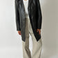 Long leather coat | Dark brown
