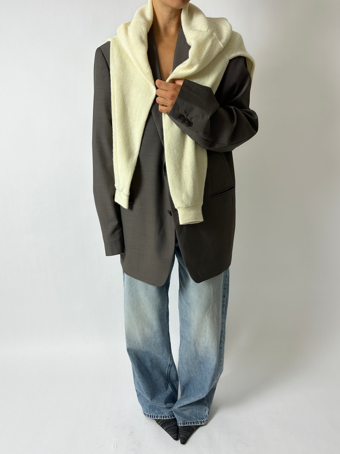 Oversized blazer | Taupe / Grey