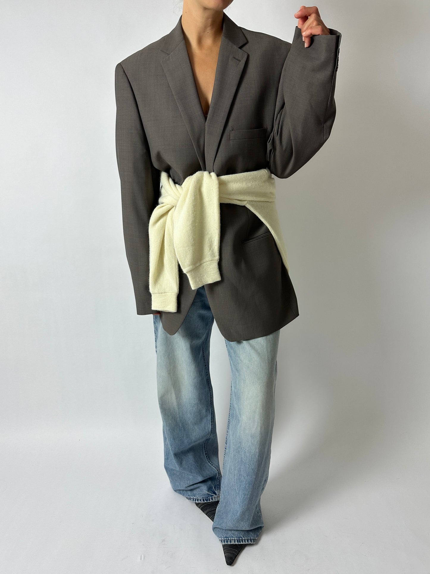 Oversized blazer | Taupe / Grey