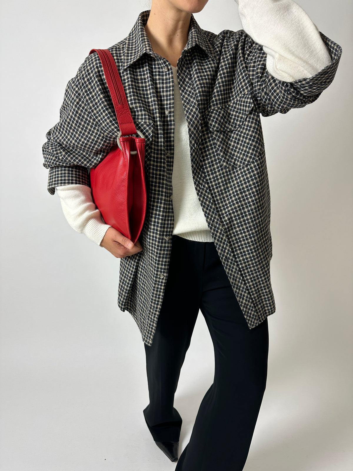Leather shoulder bag | Red