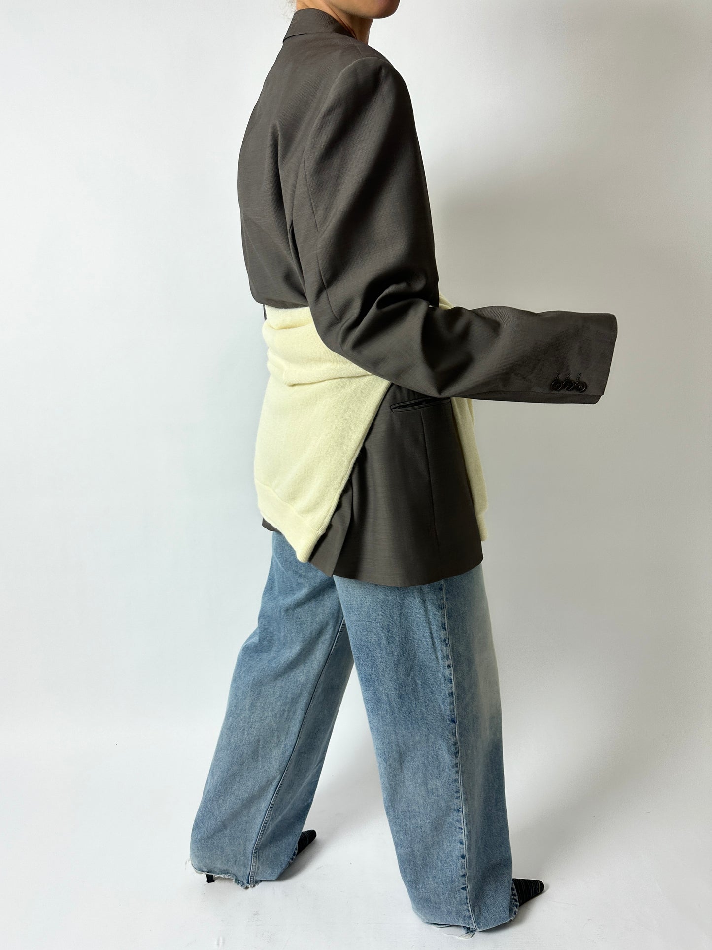 Oversized blazer | Taupe / Grey