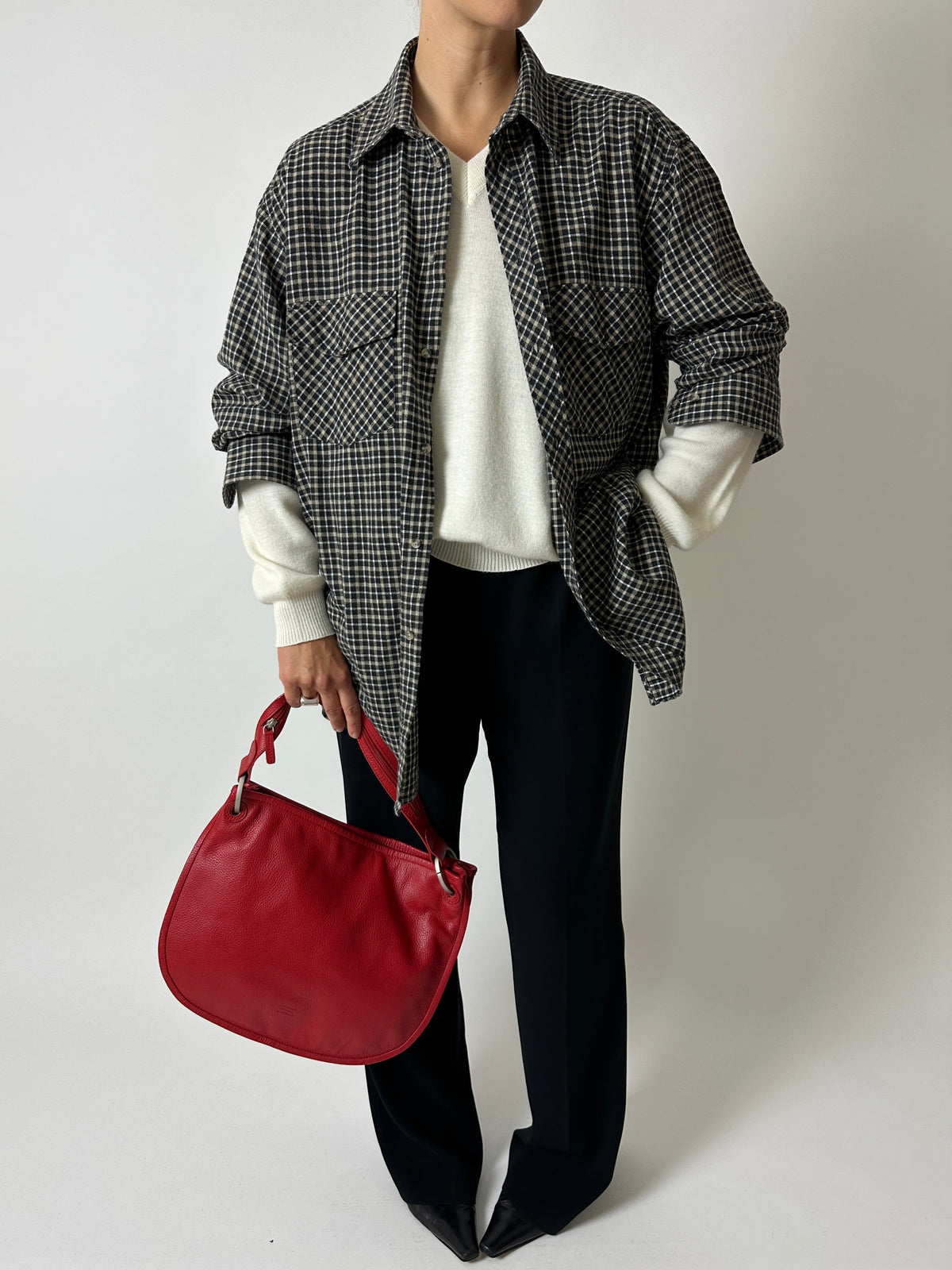 Leather shoulder bag | Red