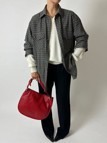 Leather shoulder bag | Red