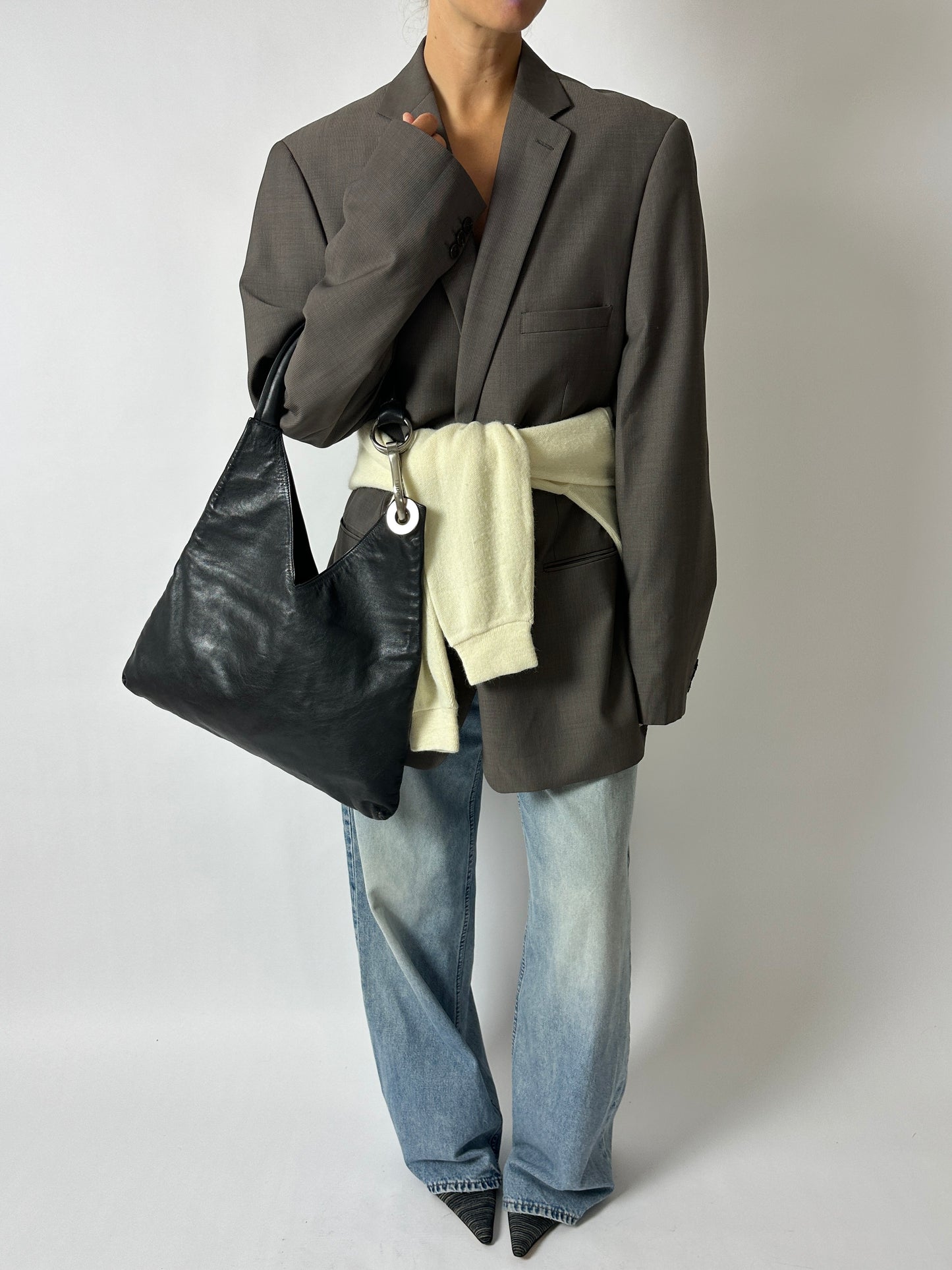 Leather tote bag | Black