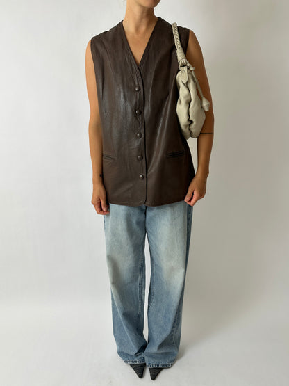 Leather shoulder bag | Stone