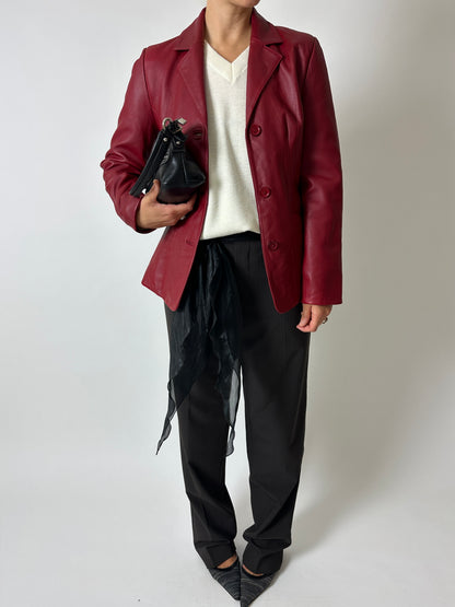 Wool tailored trousers | Dark brown