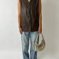 Leather vest | Dark brown