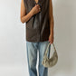 Leather vest | Dark brown