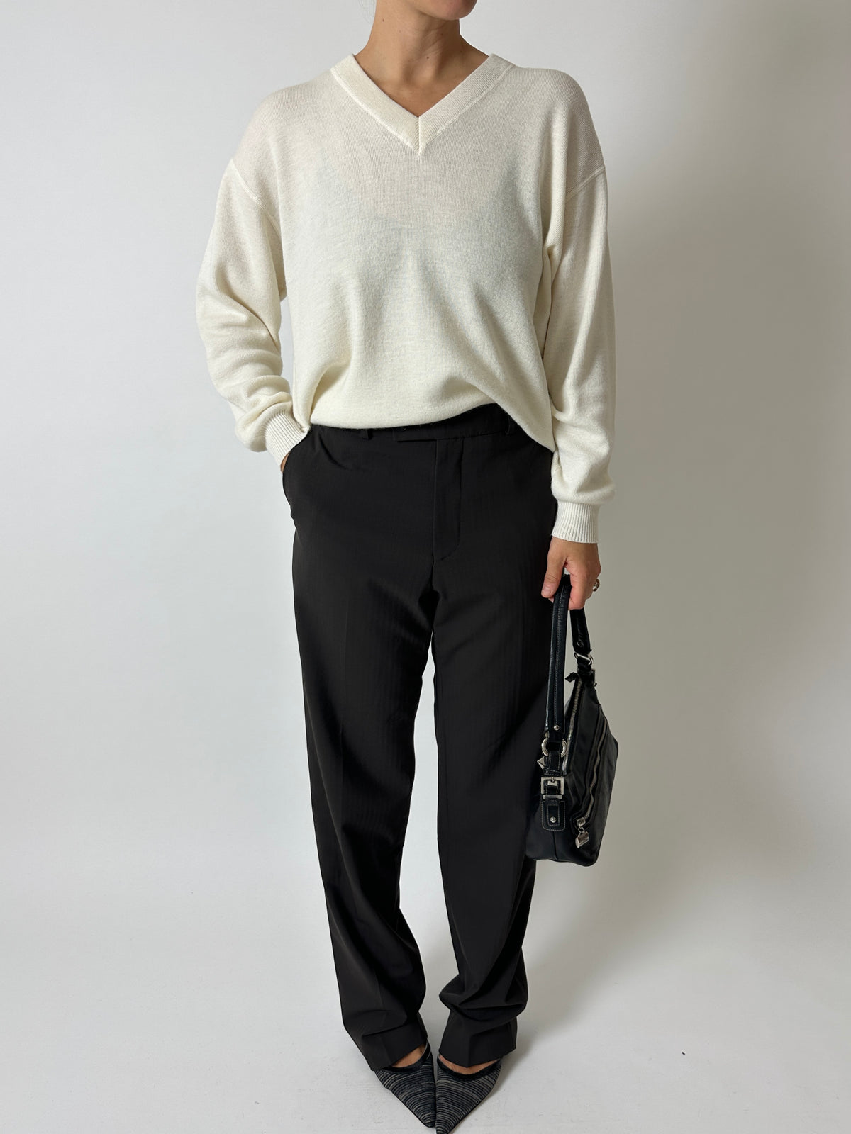 Wool tailored trousers | Dark brown