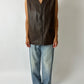 Leather vest | Dark brown