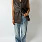 Leather vest | Dark brown