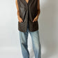 Leather vest | Dark brown