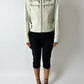 Leather zip jacket | White
