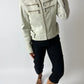 Leather zip jacket | White