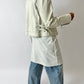 Leather zip jacket | White