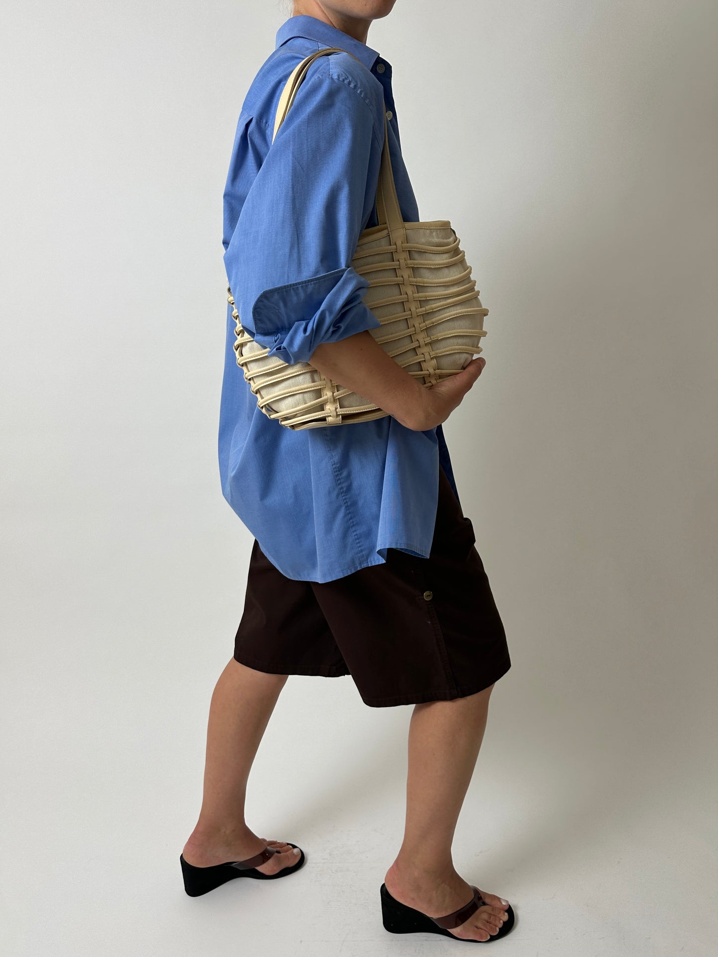 Leather shoulder bag | Butter cream