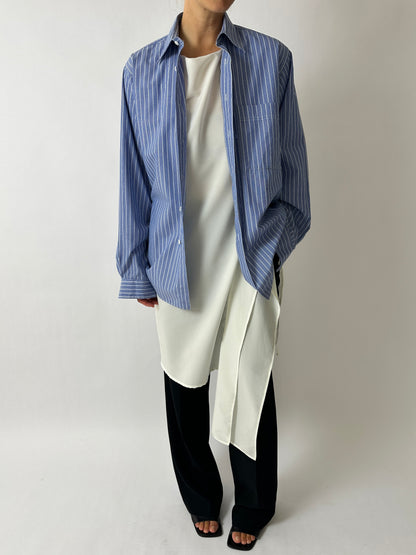 Oversized striped shirt | Blue / White