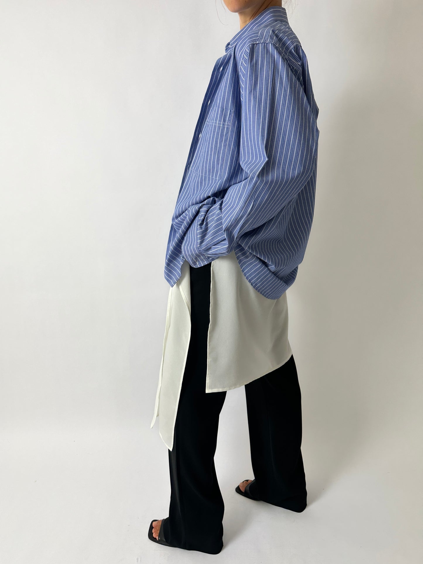 Oversized striped shirt | Blue / White