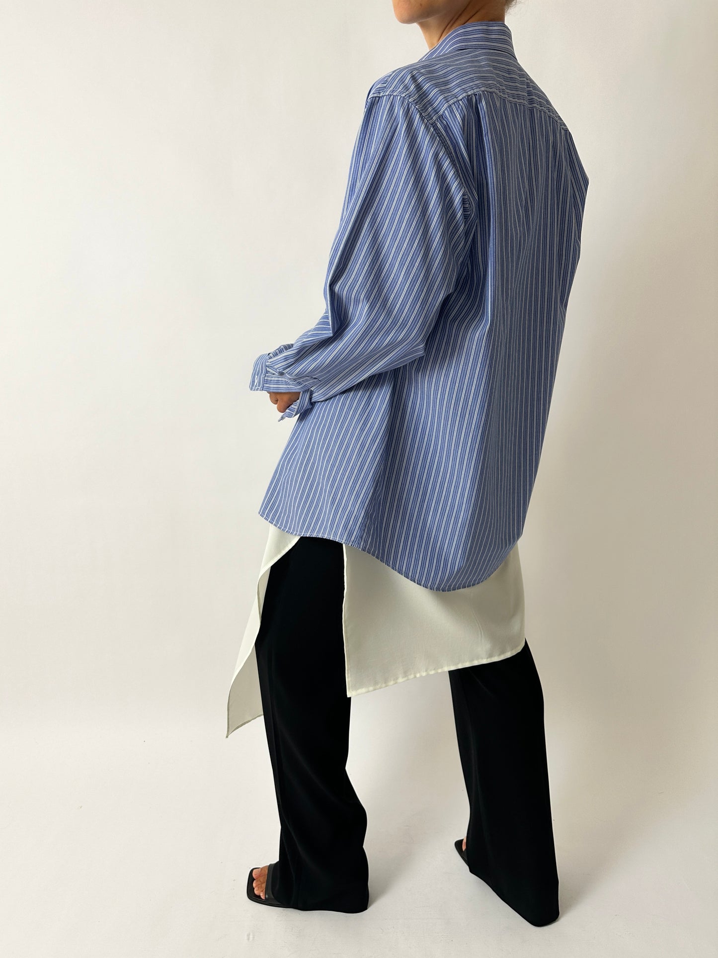 Oversized striped shirt | Blue / White