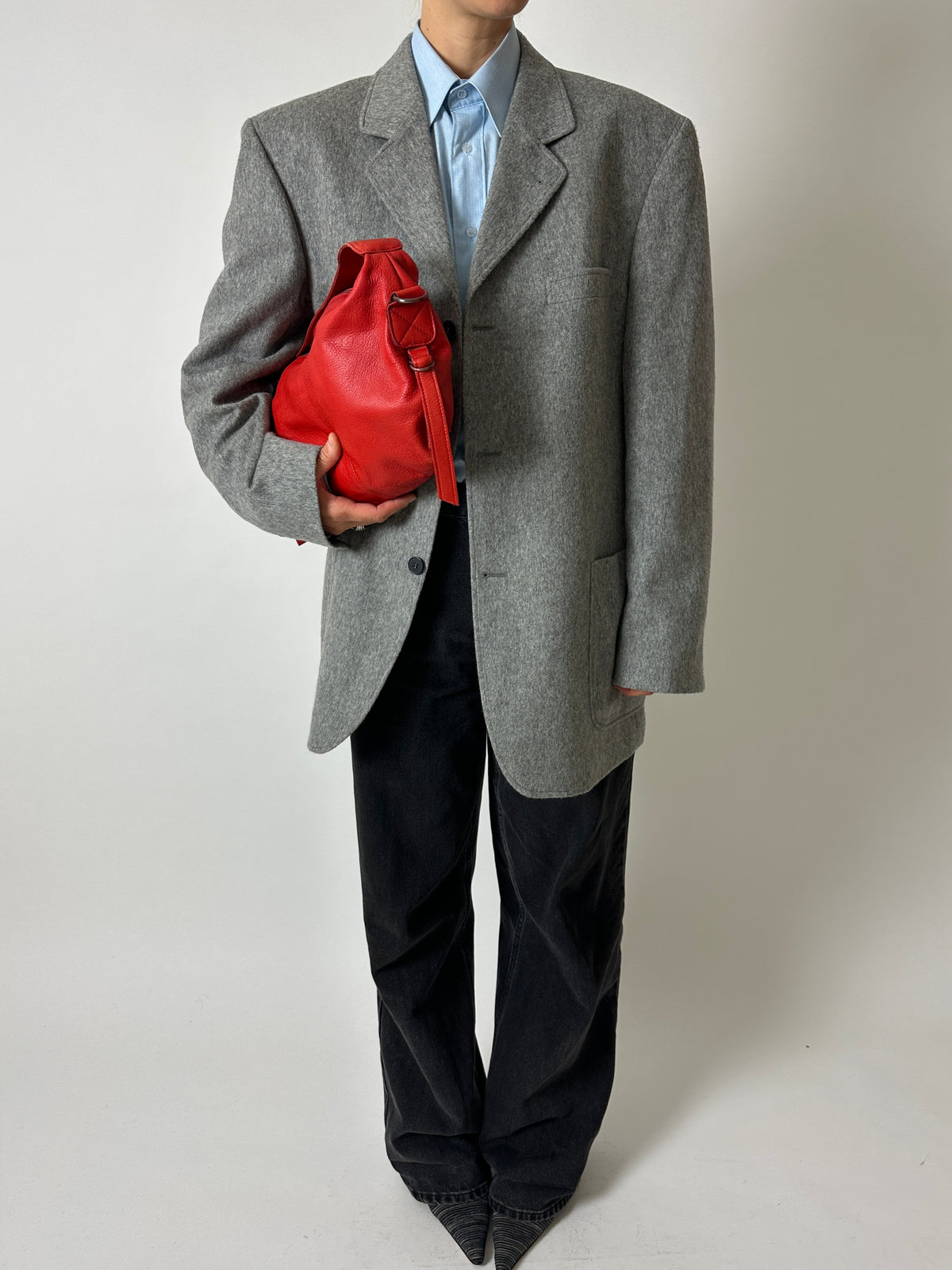 Oversized wool blazer | Grey