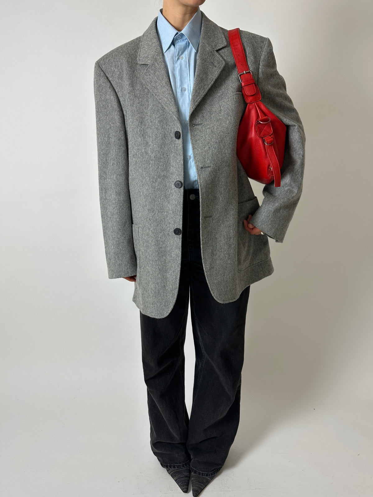 Leather shoulder bag | Red