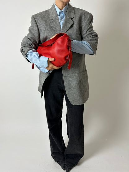 Leather shoulder bag | Red