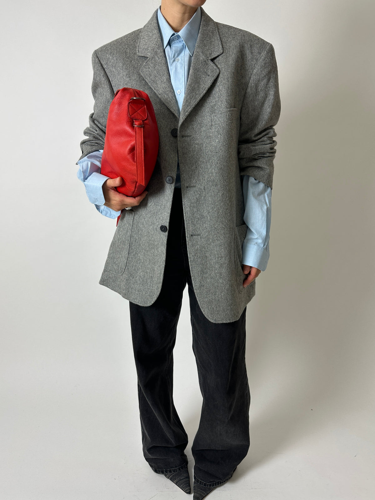Oversized wool blazer | Grey