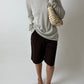 Long sleeve cotton sweater | Grey melee