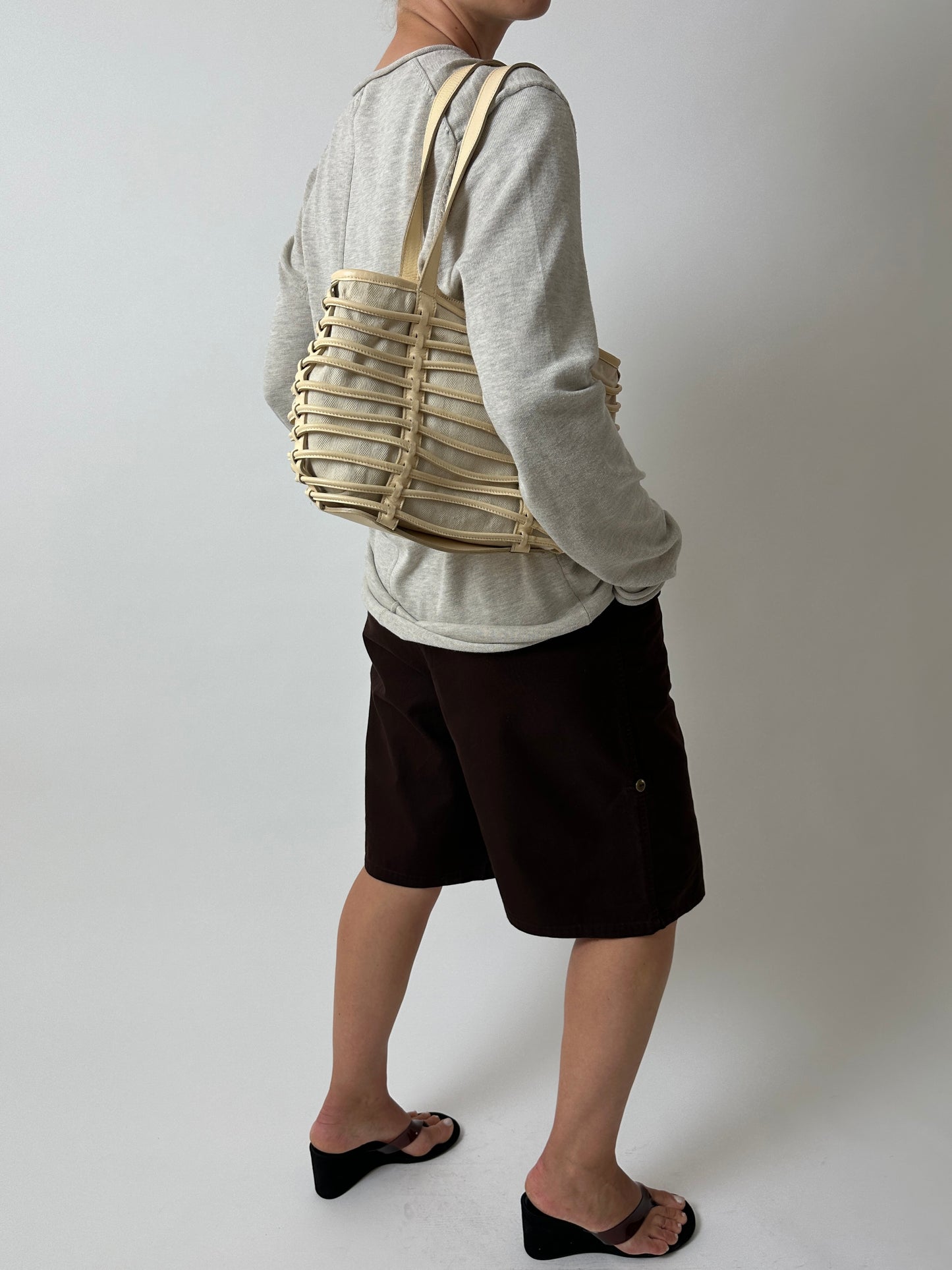 Long sleeve cotton sweater | Grey melee