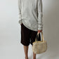 Long sleeve cotton sweater | Grey melee