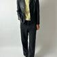 Leather blazer jacket| Black