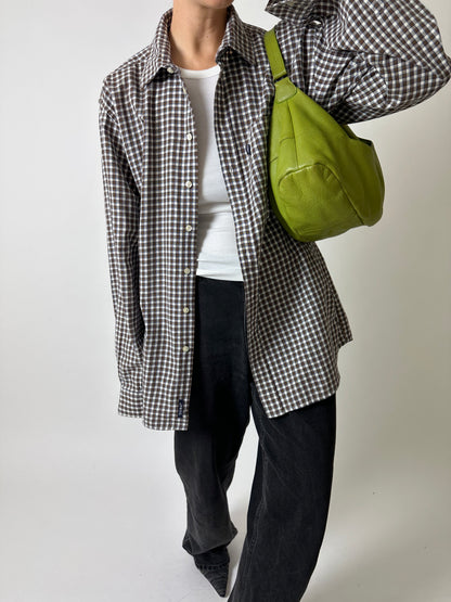 Flanel checked shirt | Brown - Off white