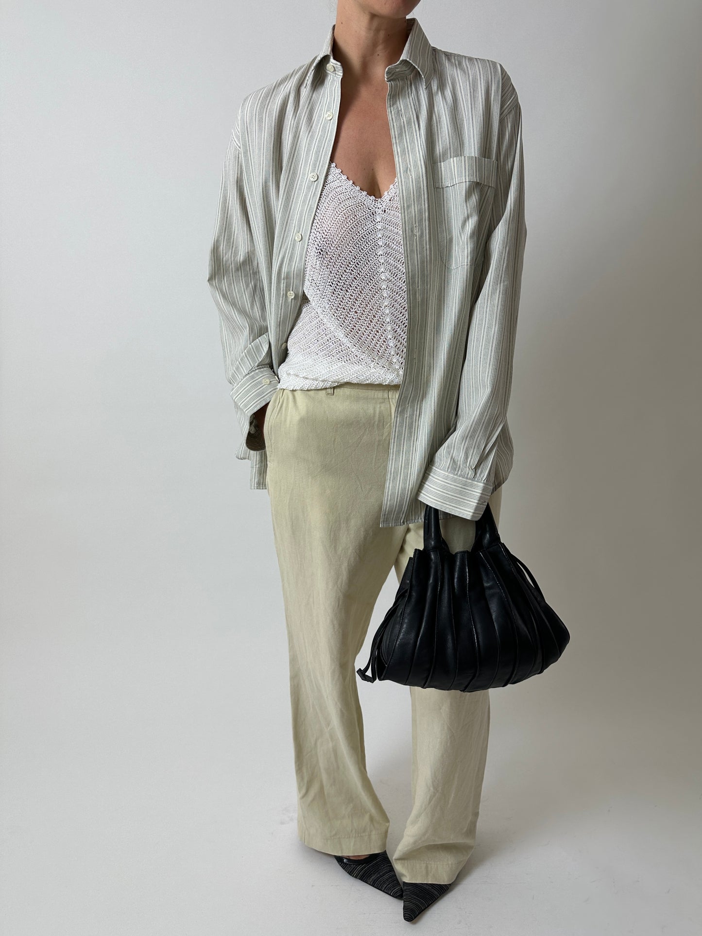 Striped shirt | Off white / Grey