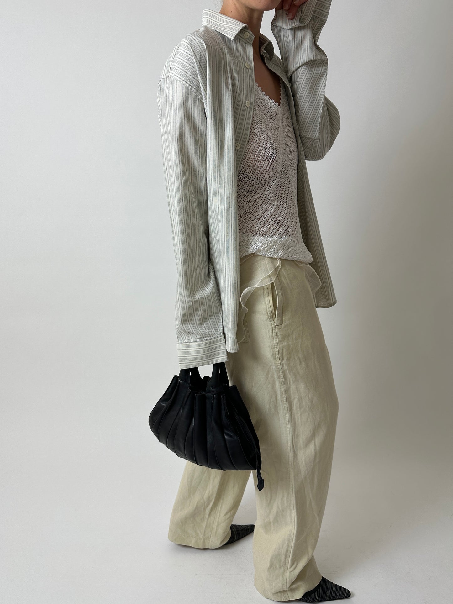 Striped shirt | Off white / Grey