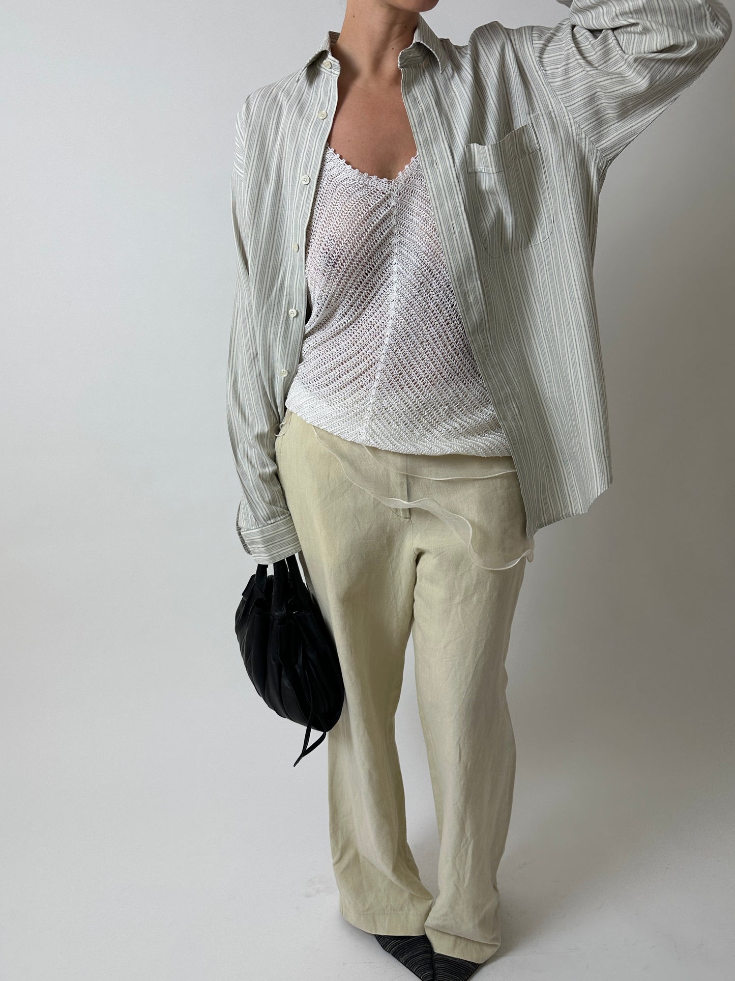 Striped shirt | Off white / Grey